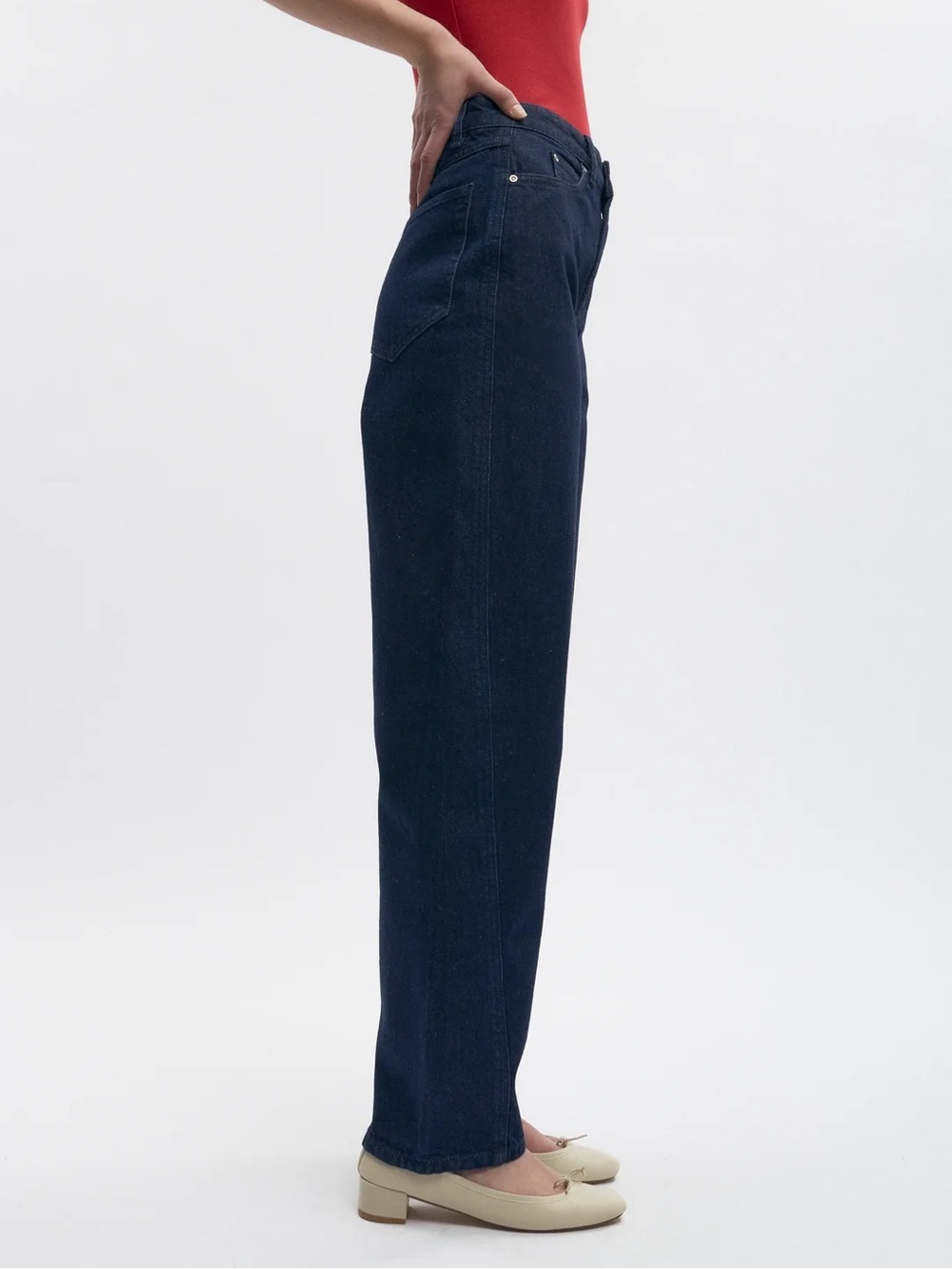 Kotn Philae Barrel Leg Jeans Size 31 Dark Rinse - Picture 4 of 9